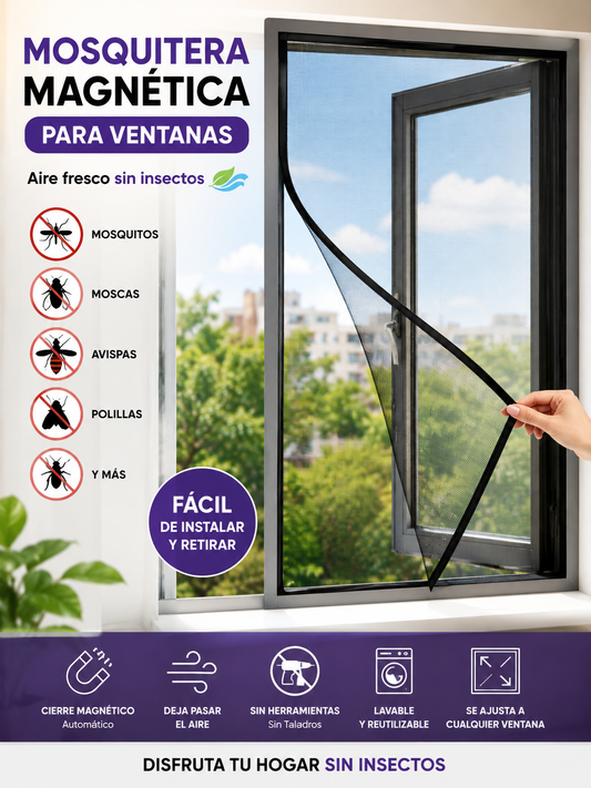 Malla magnetica antimosquitos para ventana